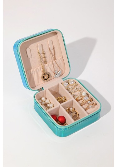 Chavin Mavi Seyahat Yüzük Küpe Kolye Takı Kutusu St1-67mv Mavi