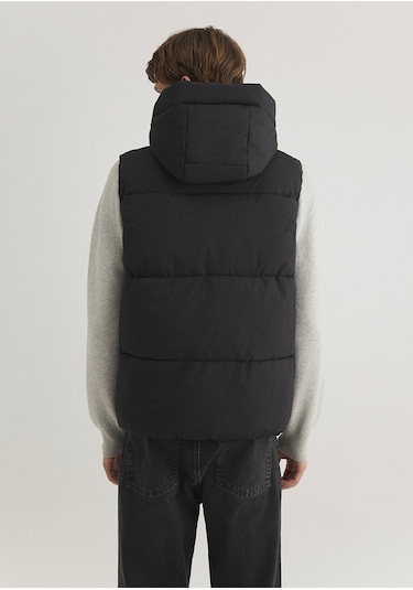 Mavi - Kapüşonlu Siyah Şişme Yelek 0110306-900