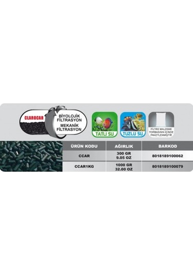 Prodac Clarocar 300 G Süper Aktif Kömür Filtre Malzemesi