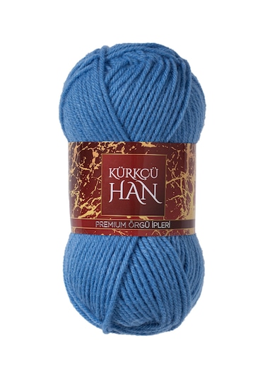Kürkçü Han Dekor 100gr 100m El Örgü İpi Tozlu Mavi