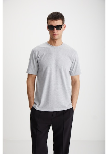 Alessandro Erkek 4'lü Organik Pamuk Regular Kalın Dokulu Bisiklet Yaka Syh/grmj/byz T-shirt