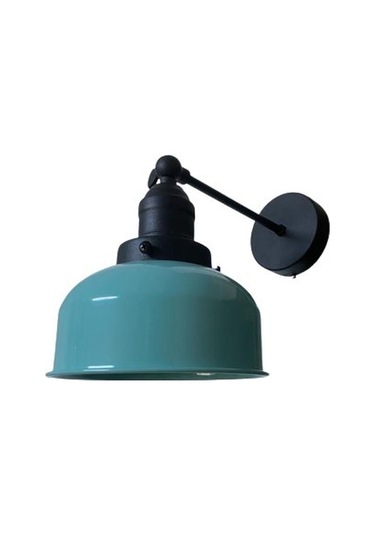 Dylight Retro Metal Dekoratif Rustik Su Yeşili Mafsallı Duvar Apl Yeşil