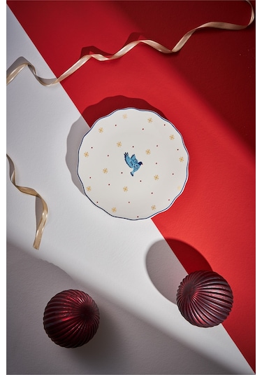 Emsan Infancy Bird New Year Yılbaşı New Bone Pasta Tabağı 2'li 20.5 CM
