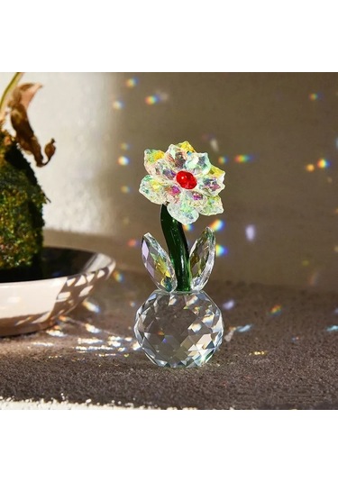 Springsun Renkli Ayçiçeği Prizma Güneş Yakalayıcı - Dekoratif K9 Kristal