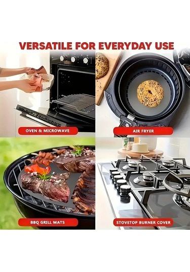 Trendooze 6li Paslanmaz Siyah Yapışmaz Fırın Izgara Tost Makinesi Fritöz Kağıdı Ev Yemekleri İçin