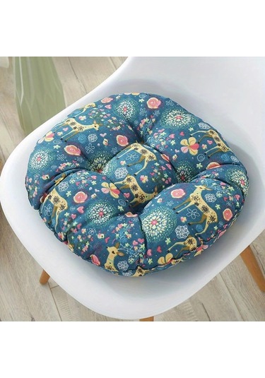 Dashanshop Wave Desenli Yuvarlak Oturma Minderi - Kalın Ve Konforlu Yoga Ve Yemek Sandalye Minderi Dalga Deseni