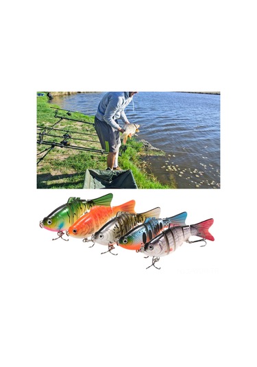 Neevoyu 5 Adet 10cm Sert Yem Balık Avı Oltası - Keskin Üçlü Kancalı Yapay Yem Seti