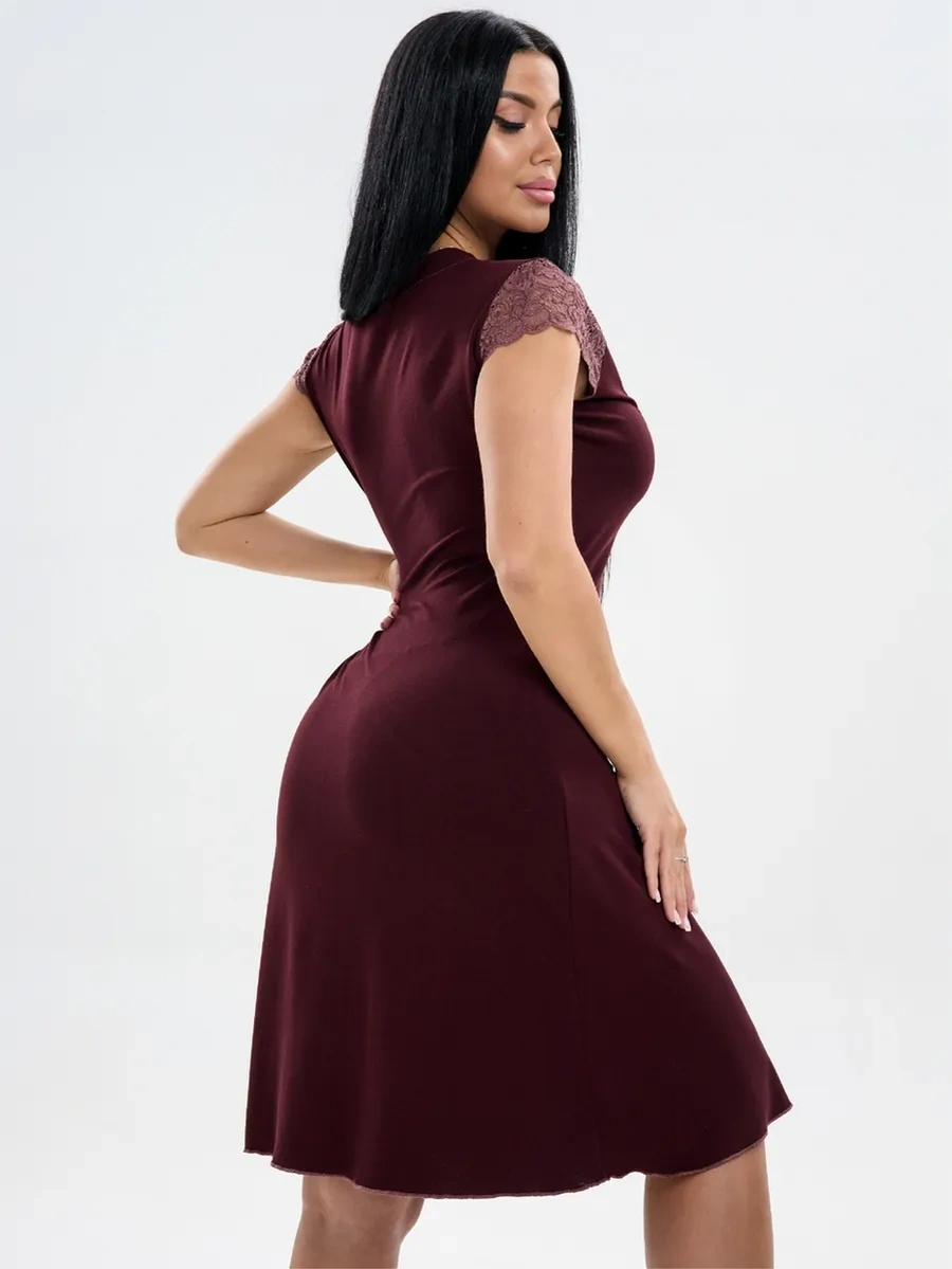 Bol'sie Razmery Sarliz Plus Dantel Detaylı Uzun Viskon Büyük Beden Gece Elbisesi 329640552 Çikolata