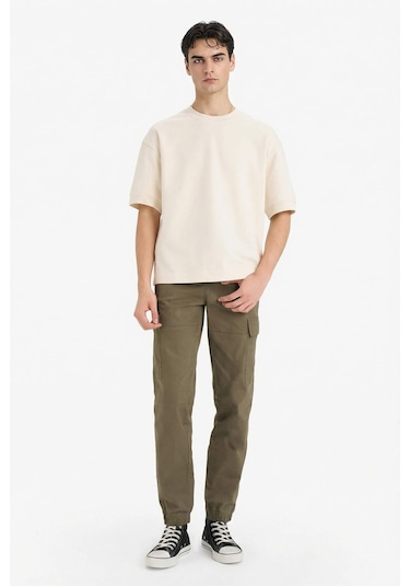 Defacto Regular Jogger Kargo Cepli Gabardin Pantolon C9163ax26spkh361 Haki-kh361