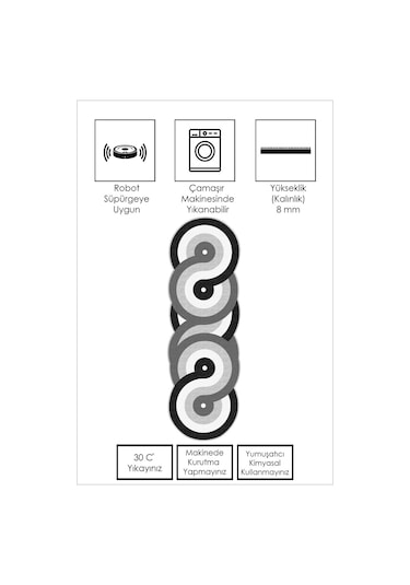 West Home Dijital Baskı Yıkanabilir Kaymaz Taban Leke Tutmaz Mutfak Halısı Salon Halısı Ve Yolluk Wh 558 Grey