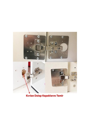 6 Adet Menteşe Tamir Sacı Pratik Paslanmaz Dolap Tamir Onarım Kiti Kapak Menteşe Tamir Onarım Seti Diğer