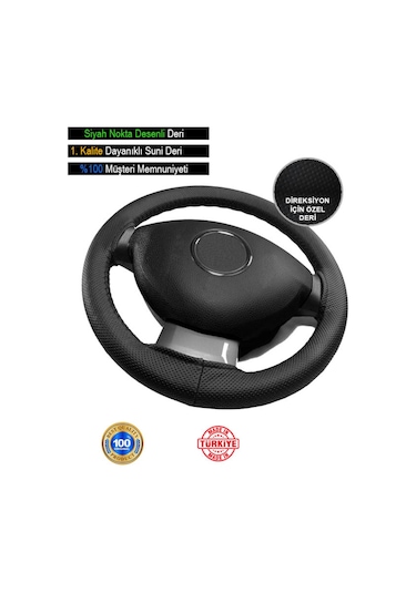 Renault Kadjar İçin Uyumlu Özel Süper Deri Direksiyon Kılıfı, Siyah Nokta Desenli İçin Uyumlu Özel Süper Deri Model