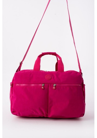 Seyehat Spor Çantası Kabin Boy Valiz 45 35 Cm Omuz Ve Çapraz Askılı Hafif Klinkır Çanta Su İtici Pembe