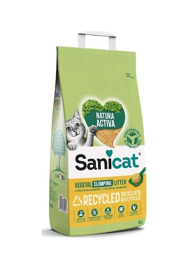 Sanicat Vegetal Clumping Litter Topaklaşan Organik Bentonit Kedi Kumu 10 L