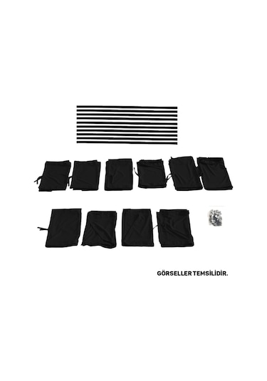 Pandami Opel Vivaro A 2001-2014 Uyumlu Siyah Raylı Oto Perde Takımı