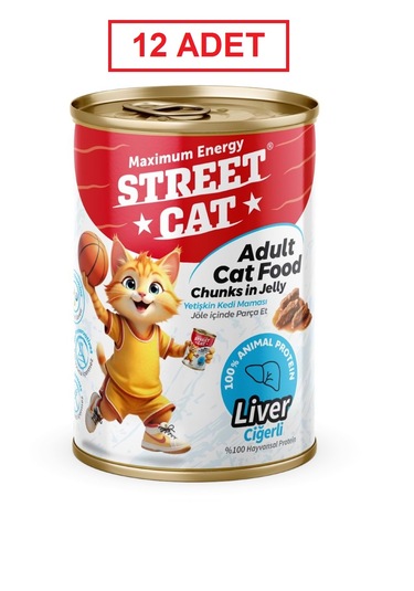 Street Cat Chunks İn Jelly Ciğerli Kedi Konserve 400gr 12li