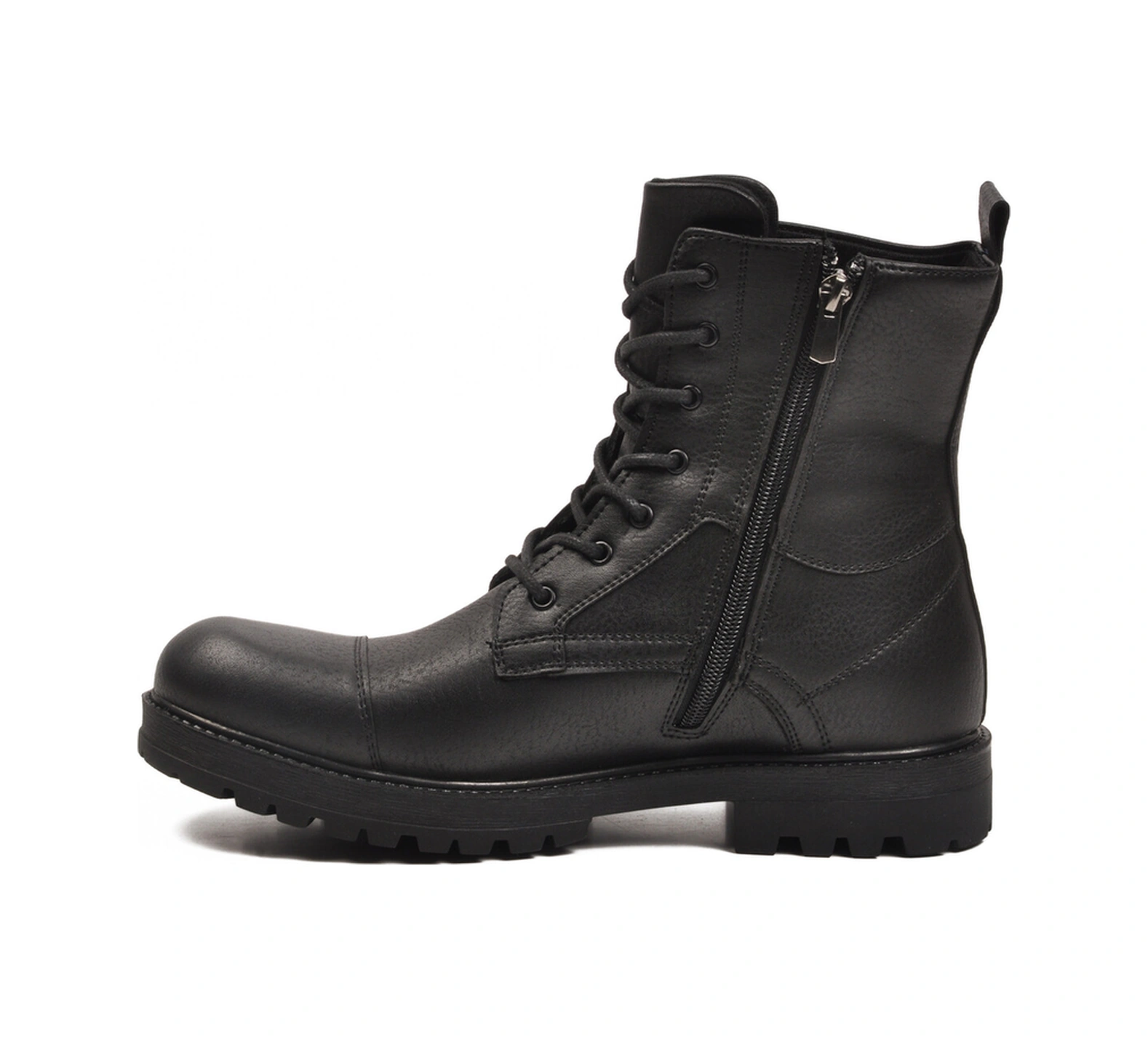 Siyah İçi Polarlı Kaymaz Bağcıklı Fermuarlı Erkek Postal Bot 347 M Siyah