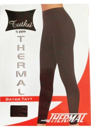 Tutku Bayan Termal Likrali Tayt Sıyah Siyah