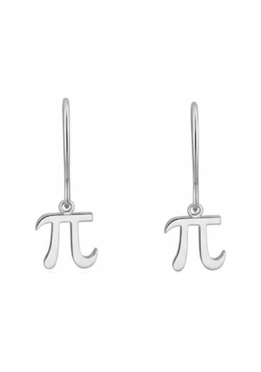 Matematik Severlere Özel Pi Sayısı Sembolü Gümüş Küpe