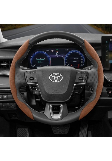 Chuangyinshop Kışlık Polar Direksiyon Kılıfı Yeşil Kaymaz İnce 2 Parça Rav4 Camry Corolla Yeşil