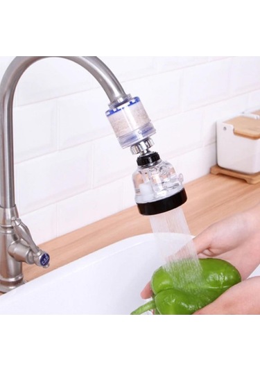 Su Arıtmalı Şeffaf 360 Derece Döner Musluk Başlığı