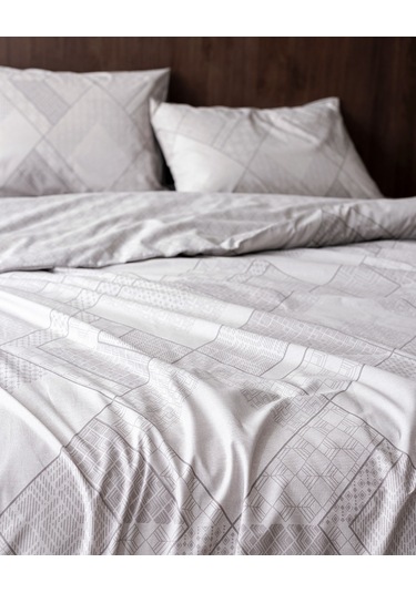 Aurelie Tek Kişilik %100 Pamuk Ranforce Baskılı Nevresim Takımı - Gri 8684427282687 Gri