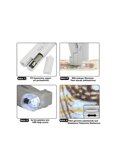Dailytech 100x Mini Taşınabilir Led Lambalı El Mikroskobu