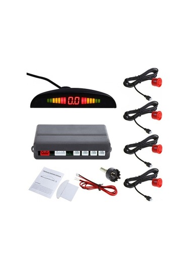 Araç Geri Vurgu Radar Sistemi: 4 Sensörlü, Gri, Led Ekran Ve Sesli Uyarı, Anti-buz Ve Yağmurlu Ortam Dostu