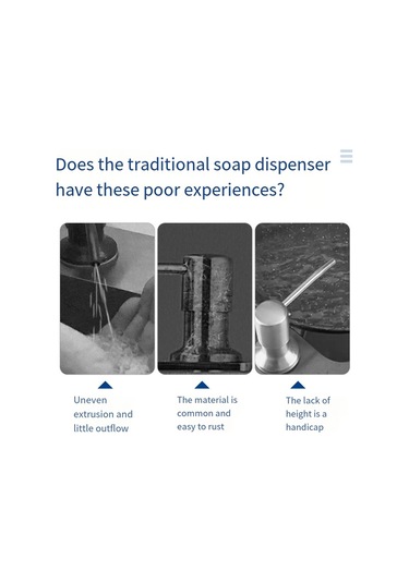 Xiaaokeji Mutfak Lavabosu İçin Sabunluk Ve Uzatma Borusu Seti Gümüş