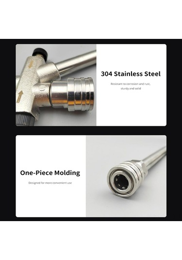 Yifomall "304 Paslanmaz Çelik Köpük Topu Ve Basınçlı Yıkayıcı Çift Uçlu Aksesuar Seti - 5 Nozul Dahil"