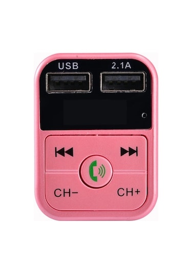 B2 Çift Usb Şarj Bluetooth Fm Verici Mp3 Müzik Çalar Araç Kiti, Eller Serbest Arama Ve Tf Kart Ve U Disk Gümüş Desteği