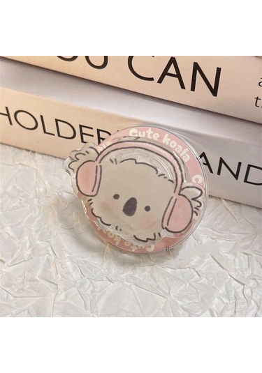 Goldenqian Kore Sevimli Karikatür Köpek Magsafe Manyetik Telefon Griptok Kavrama Tok Standı İphone 15 14 12 Kablosuz Şarj Tutucu Braketi 2 2