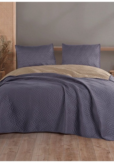 Colors & Colors Dora Çift Kiş. Yatak Örtüsü 220x230 Antrasit Bej Antrasit