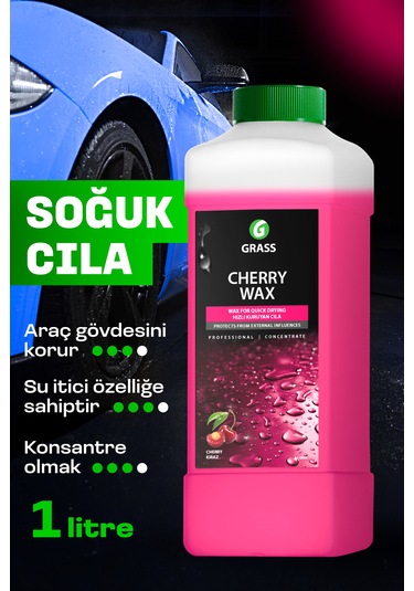 Araba Cilası Cherry Hızlı Parlatıcı Oto Wax 1000ml Su İtici, An