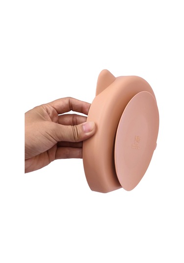 Moveevo Bebekler İçin Silikon Sünger Tabağı, Çocuk Ütü Ve Çatal Seti, Taşınabilir Yemek Gereci, Gri Renk Gri