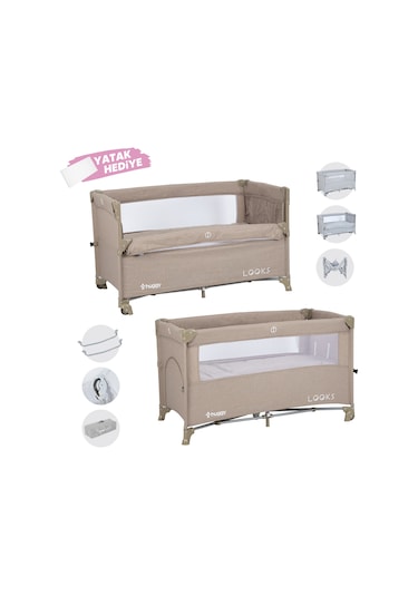 Huggy Looks 5 In 1 Anne Yani Park Yatak Oyun Parkı+Yatak