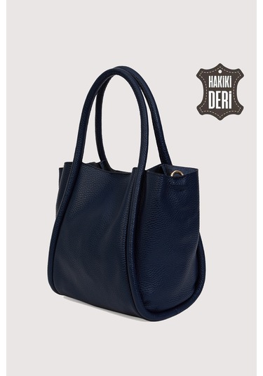 Hakiki Deri Kadın Organizerlı El Çantası Lacivert Smr9206-2 Lacivert