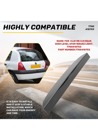 Leasetake Dumanlı Arka Lamba Yüksek Montaj 12 Led 3. Arka Üçüncü Fren Lambası Stop Lambası Renault Clio Mk Iı Iıı 1998-2006 7700410753