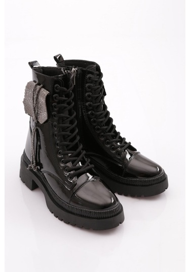 Dgn 906223 Kadin Bot SİYAH KIRIŞIK RUGAN