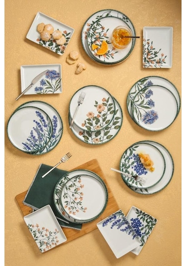 Porland Flower Garden 18 Parça 6 Kişilik İkram Ve Kahvaltı Takımı 04ppo000225 Beyaz