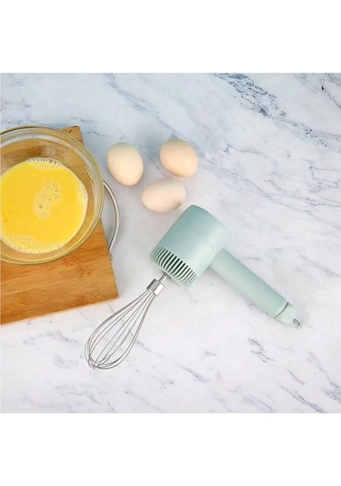 Jialan Usb Şarj Edilebilir Mını Ev Akülü Elektrikli El Mikseri, Yeşil