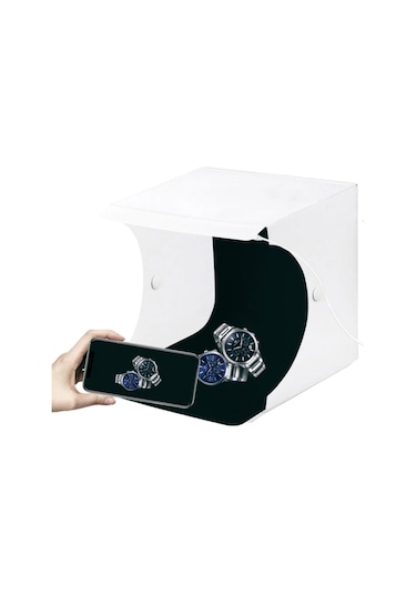 Light Box 20 x 20 CM Mini Stüdyo Led Işıklı Tripod Kumandalı Ürün Fotoğraf Çekim Çadırı