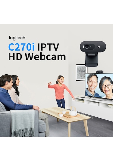 Samdoo Logitech C270i Webcam: 720p 30fps Video Konferans, Otomatik Işık Düzeltme, Gürültü Azaltıcı Mikrofon İle Bilgisayar Ve Laptop Uyumlu