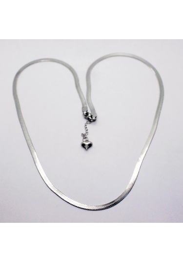 Gümüş  Renk Çelik İtalyan Kolye - 1427 Gümüş