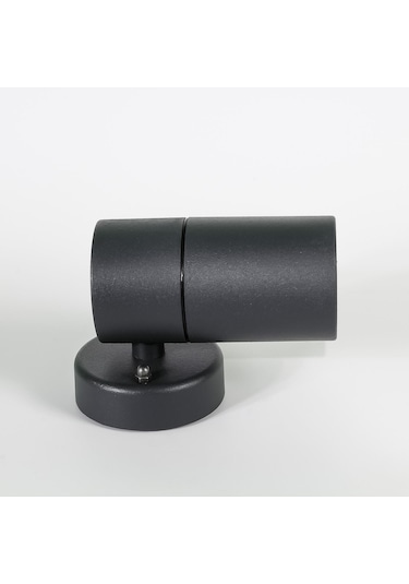 RODOSLU Gu10 Duylu Tek Yön Silindir Antrasit Gövde Armatür Siyah