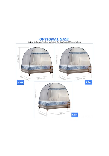 Padalink Pratik Taşınabilir Sineklik, Seyahat Ve Kamp İçin Katlanabilir Yatak Tülü, Rastgele Renk 1.5m Çok Renkli