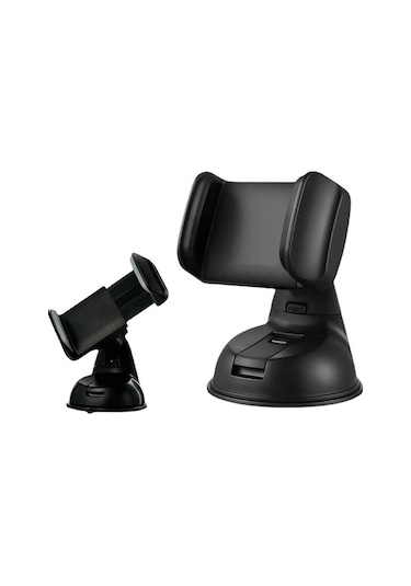 Ulzyvf Evrensel 360 Dönebilir Vantuzlu Araç İçi, Ev Ofis Telefon Standı Siyah Siyah