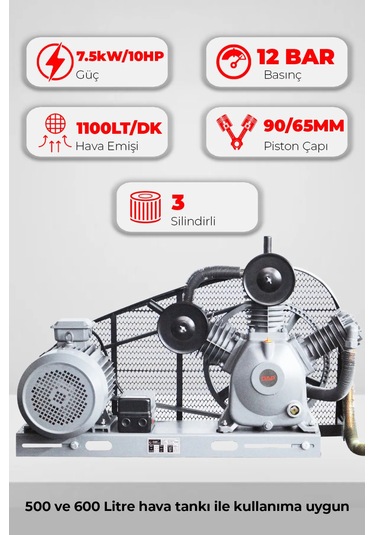 Üç Piston Kafa Grubu 10hp 8bar G600b