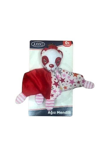 Jusso Toys Peluşlu Ağız Mendili - Kırmızı Panda Kırmızı