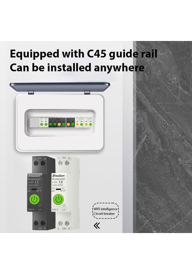 Fosenze Beyaz Tuya Wifi Akıllı Kesici: Akım Tutanaklama, Akım/gerilim Koruması, Uzaktan Kontrol Kaçak Akım Koruma Beyaz